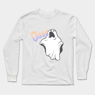 Retro Pastel Ghosties Halloween Pattern Long Sleeve T-Shirt